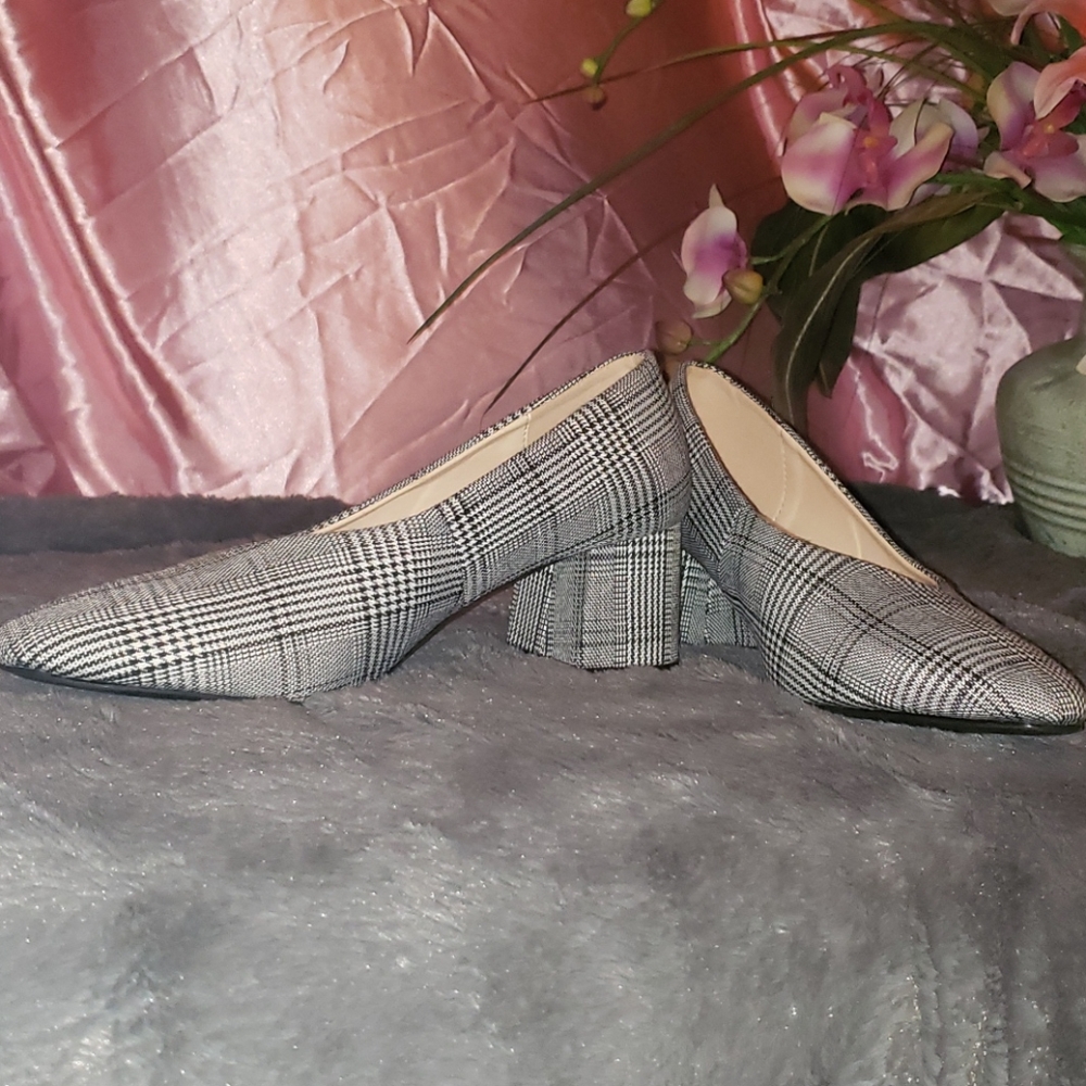 Charlotte Russe plaid block heels